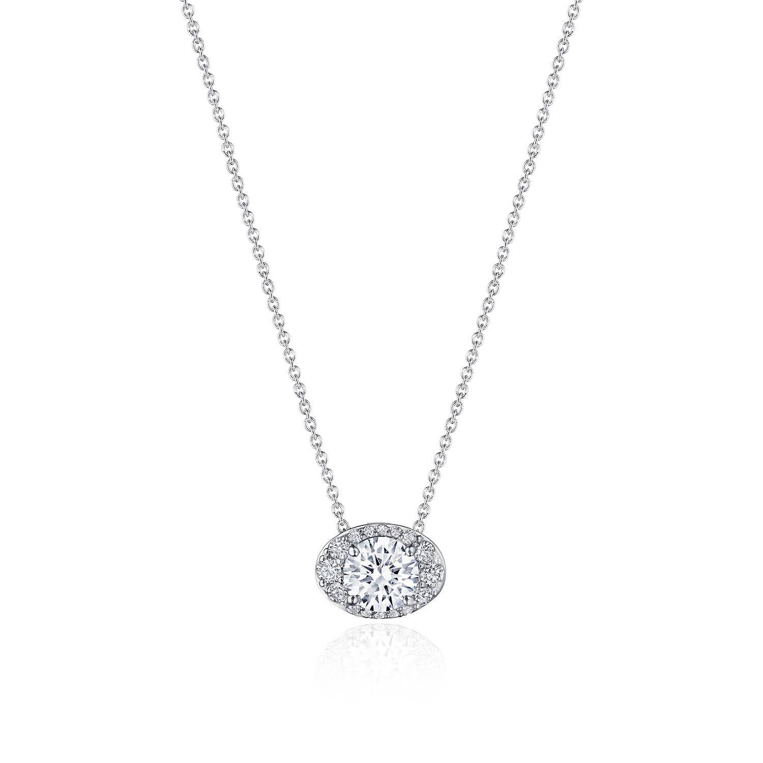 17"" Horizontal Oval Bloom Diamond Necklace