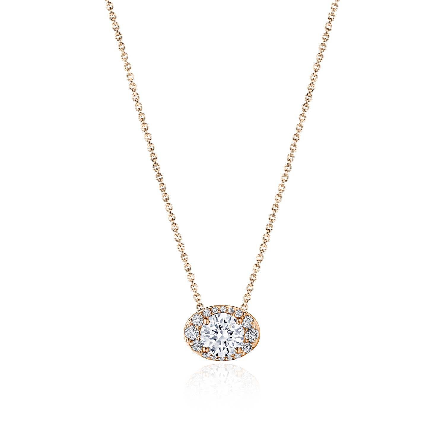 17"" Horizontal Oval Bloom Diamond Necklace