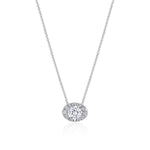 17"" Horizontal Oval Bloom Diamond Necklace