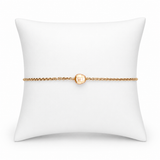 18K Yellow Gold Cable Link Pearl Bracelet