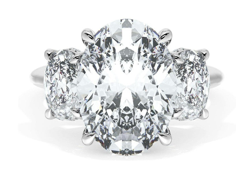 Platinum 3 Stone Semi Mount Engagement Ring
