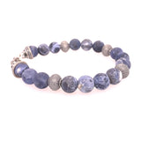 William Henry Beach Comber Sodalite and Sterling Silver Beaded Men's Bracelet