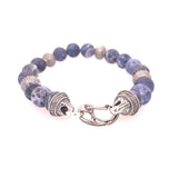 William Henry Beach Comber Sodalite and Sterling Silver Beaded Men's Bracelet