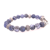 William Henry Beach Comber Sodalite and Sterling Silver Beaded Men's Bracelet