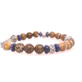 William Henry Sand and Sea Fire Opal, Sodalite and Wooly Mammoth Beaded Bracelet