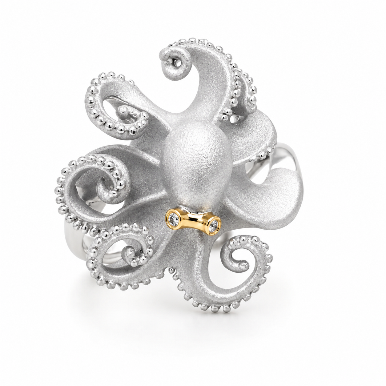 Sterling Silver 0.01 ctw Free Form Diamond Women's Ring