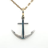 Sterling Silver and Gold Anchor Pendant
