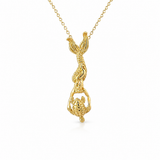 14K Yellow Gold Mermaid and Sea Turtle Pendant/Charm