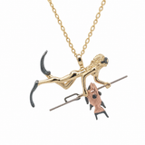 14K Two Tone Diver Pendant/Charm