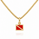 14K Yellow Gold Dive Flag Pendant/Charm