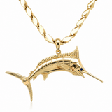14K Yellow Gold Marlin Pendant/Charm