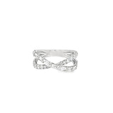 Baguette and Round Brilliant Diamond "X" Ring