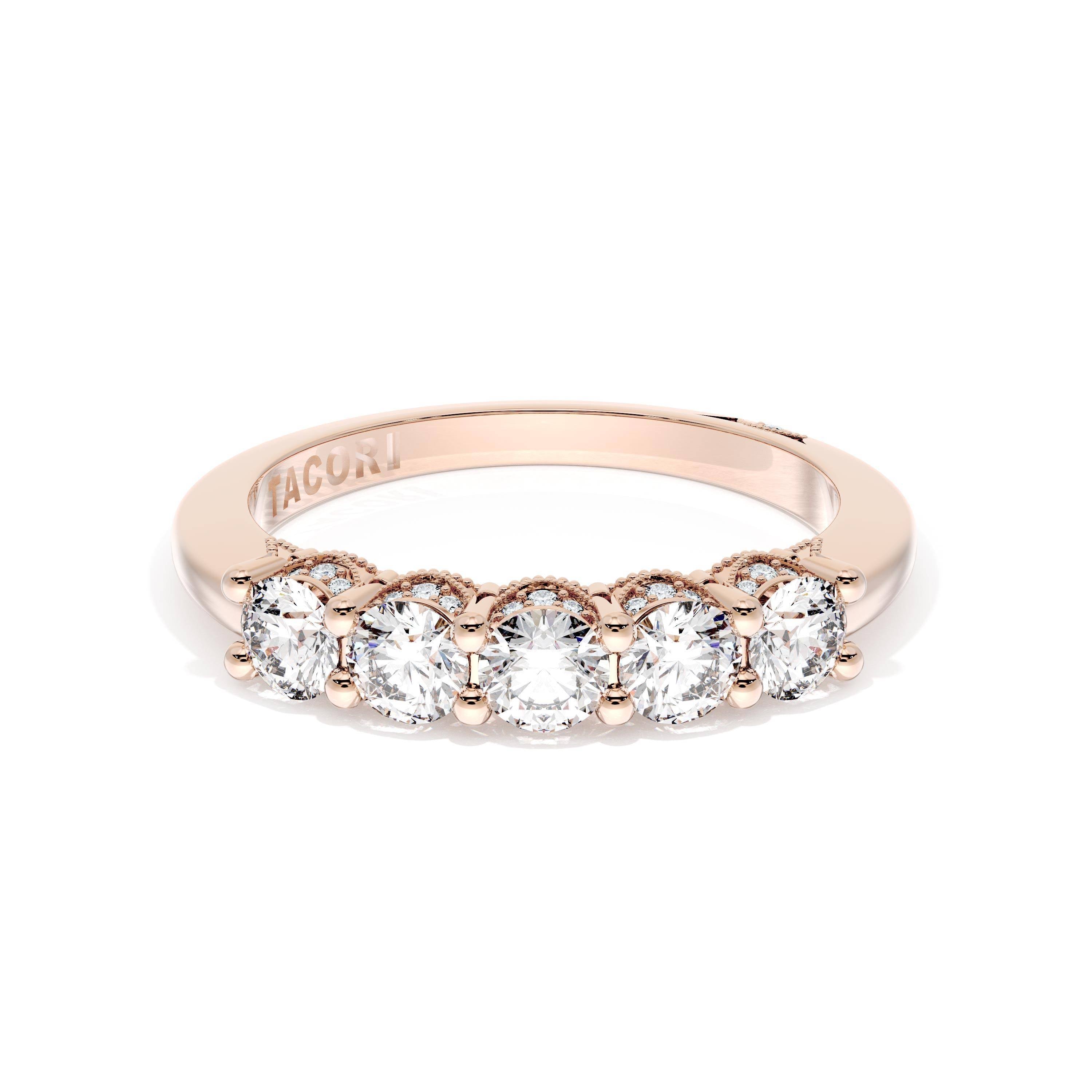 Round Cut Diamond Eternity Band in 18kt Rose Gold