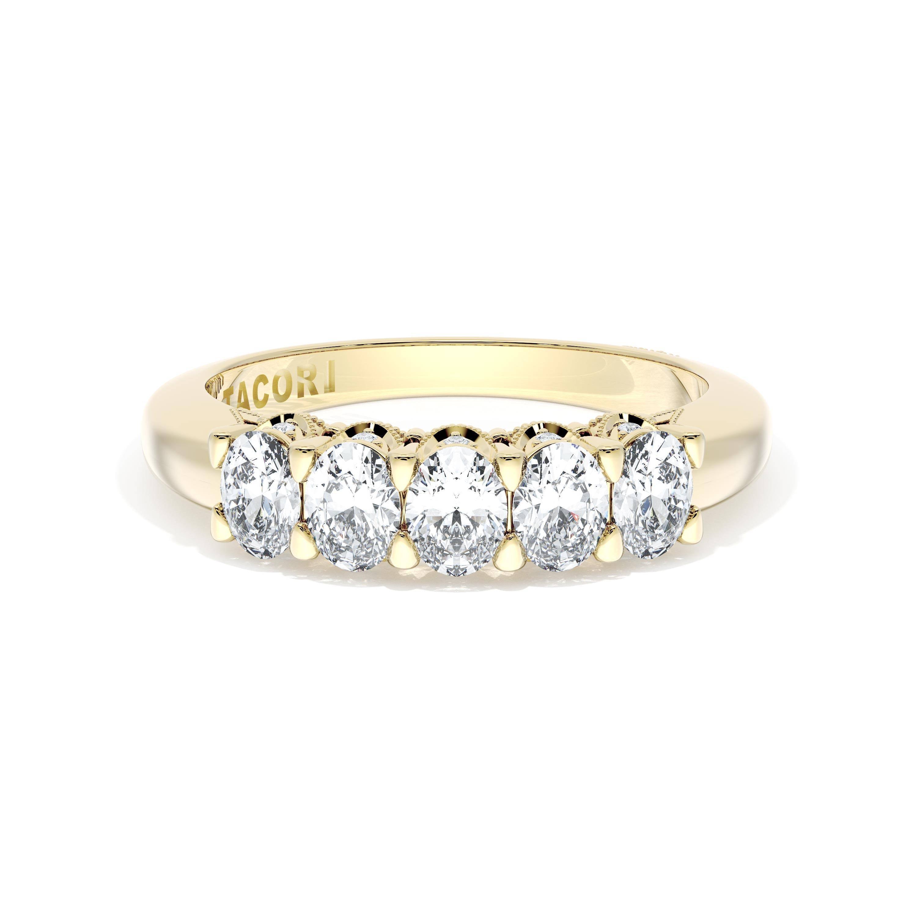 Oval Cut Diamond Eternity Band in 18kt Yellow Gold