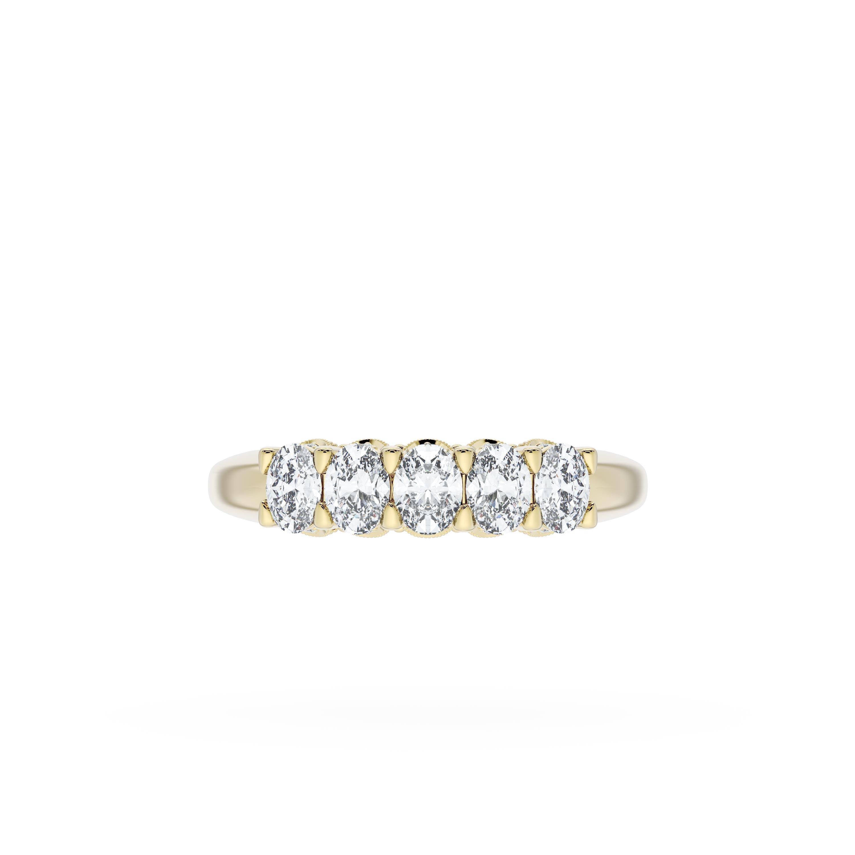 Oval Cut Diamond Eternity Band in 18kt Yellow Gold