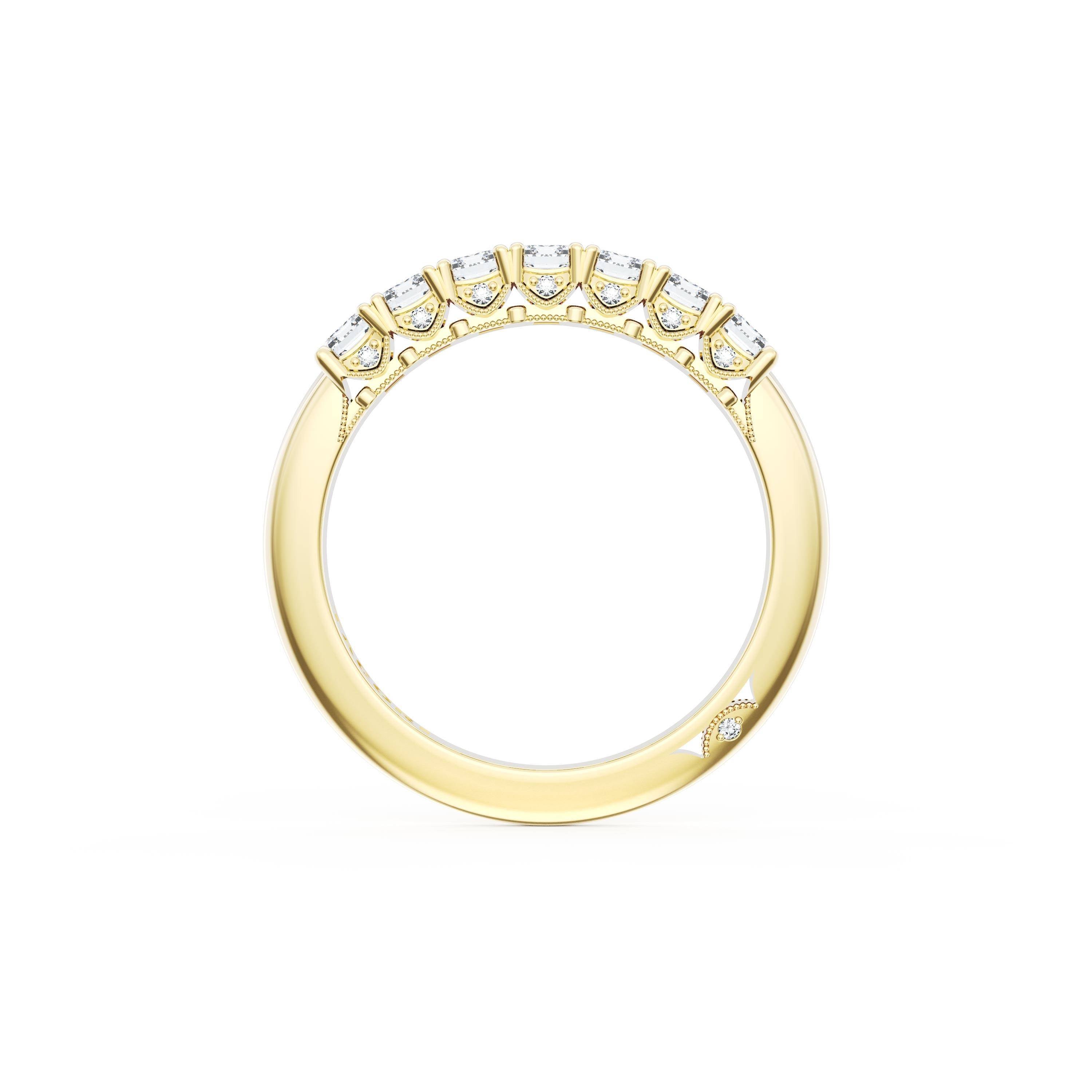 Emerald Cut Diamond Eternity Band in 18kt Yellow Gold