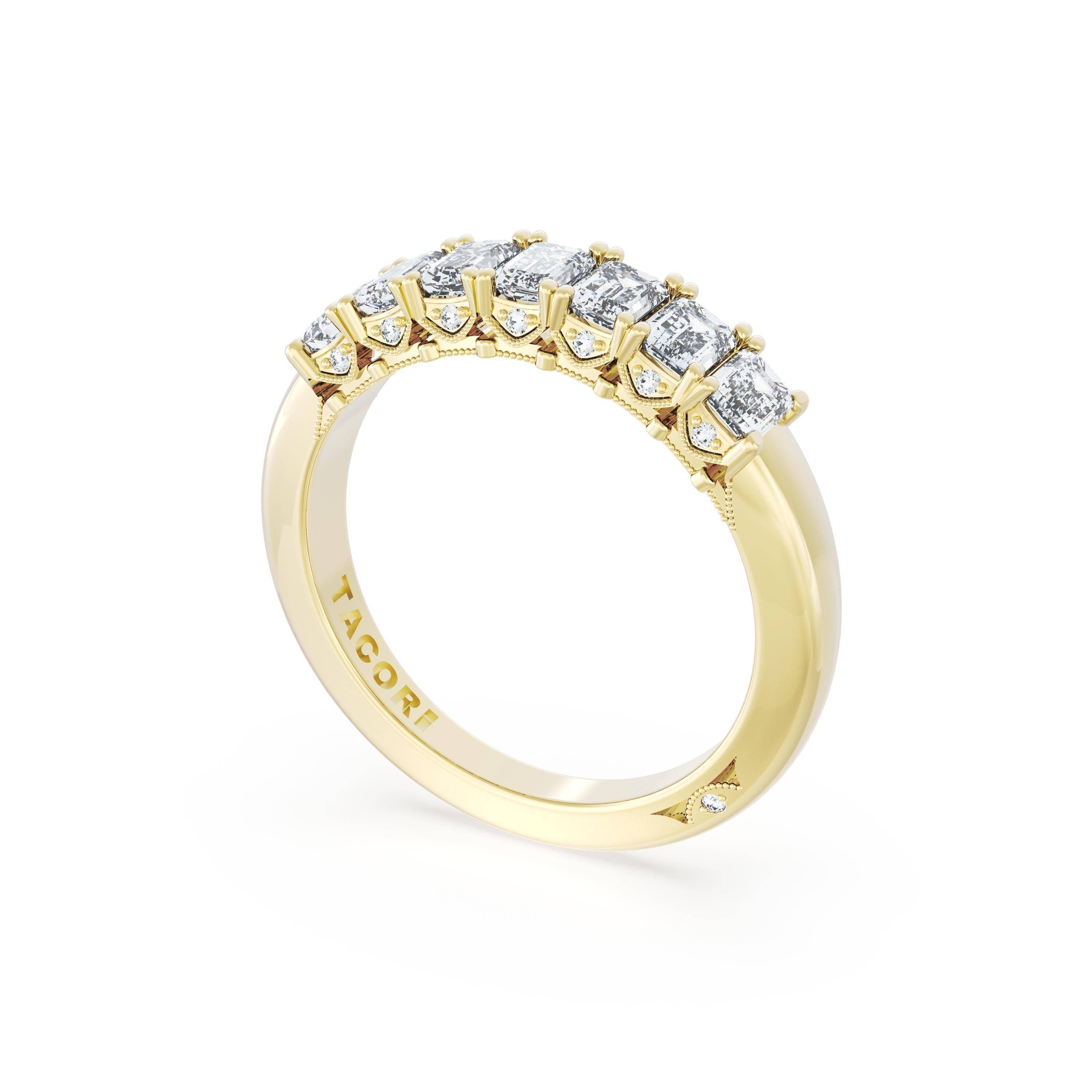 Emerald Cut Diamond Eternity Band in 18kt Yellow Gold