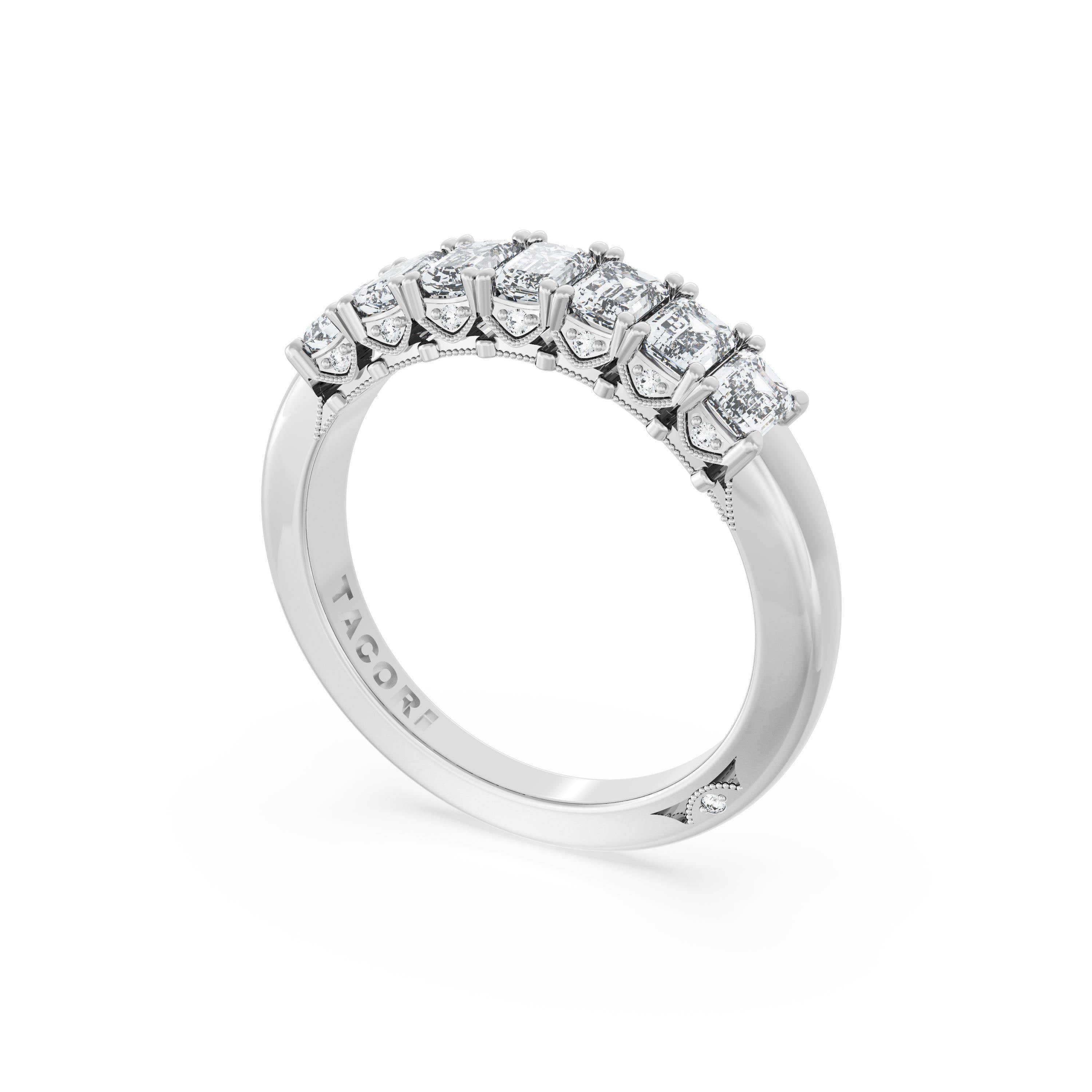Emerald Cut Diamond Eternity Band in 18kt White Gold