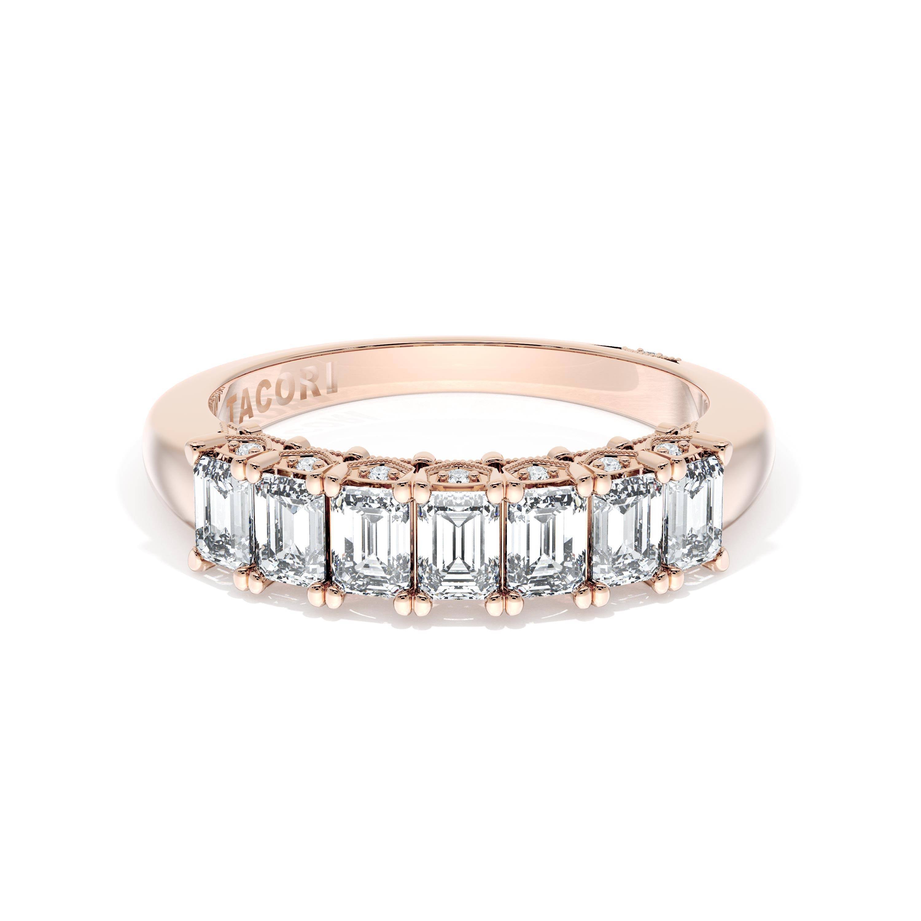 Emerald Cut Diamond Eternity Band in 18kt Rose Gold