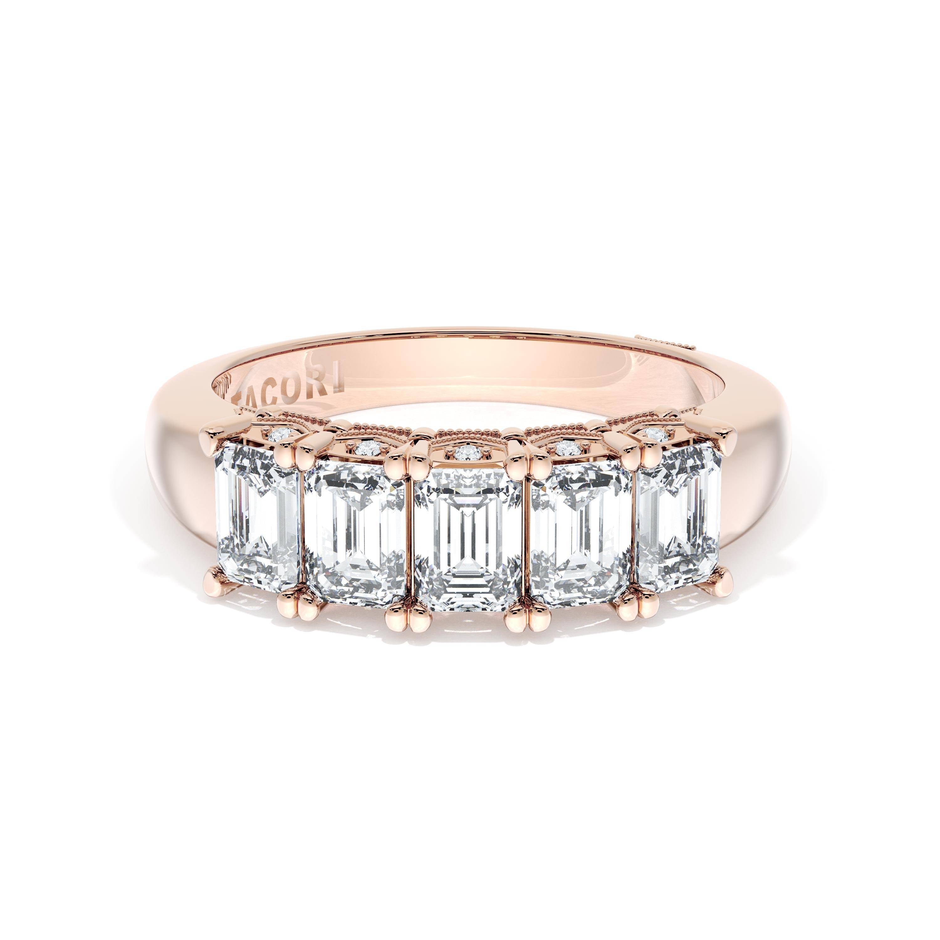 Emerald Cut Diamond Eternity Band in 18kt Rose Gold