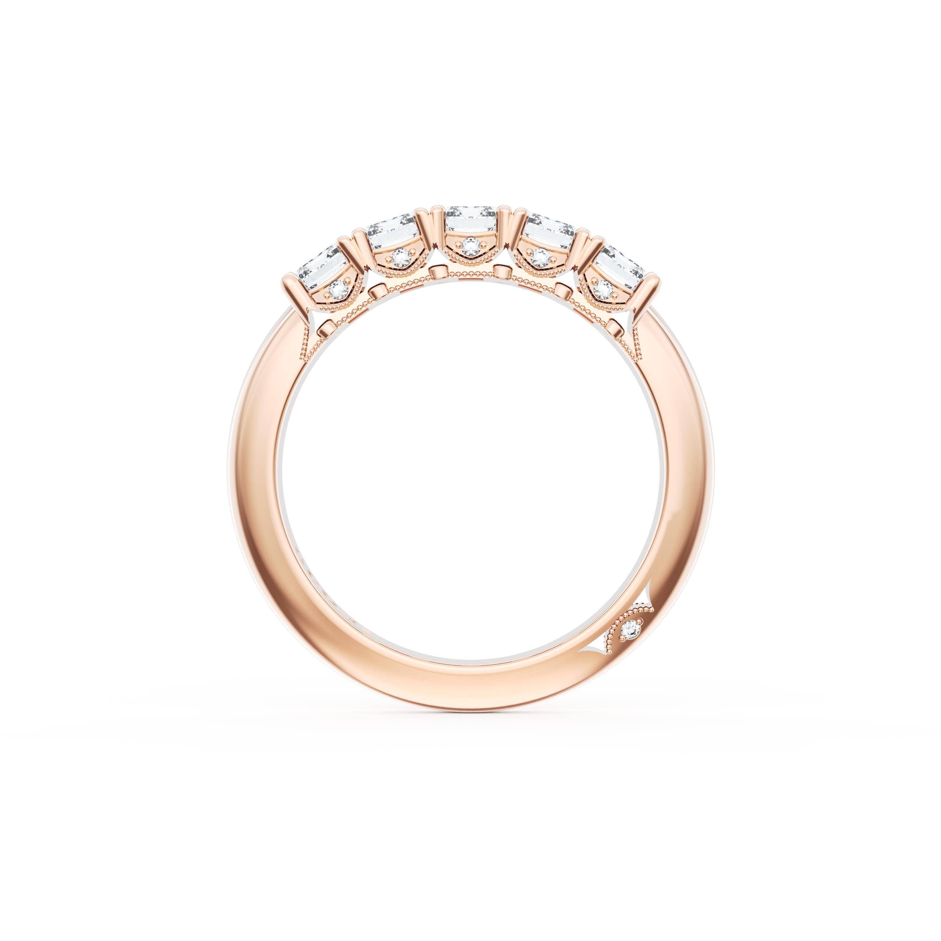 Emerald Cut Diamond Eternity Band in 18kt Rose Gold