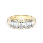 Emerald Cut Diamond Eternity Band in 18kt Yellow Gold