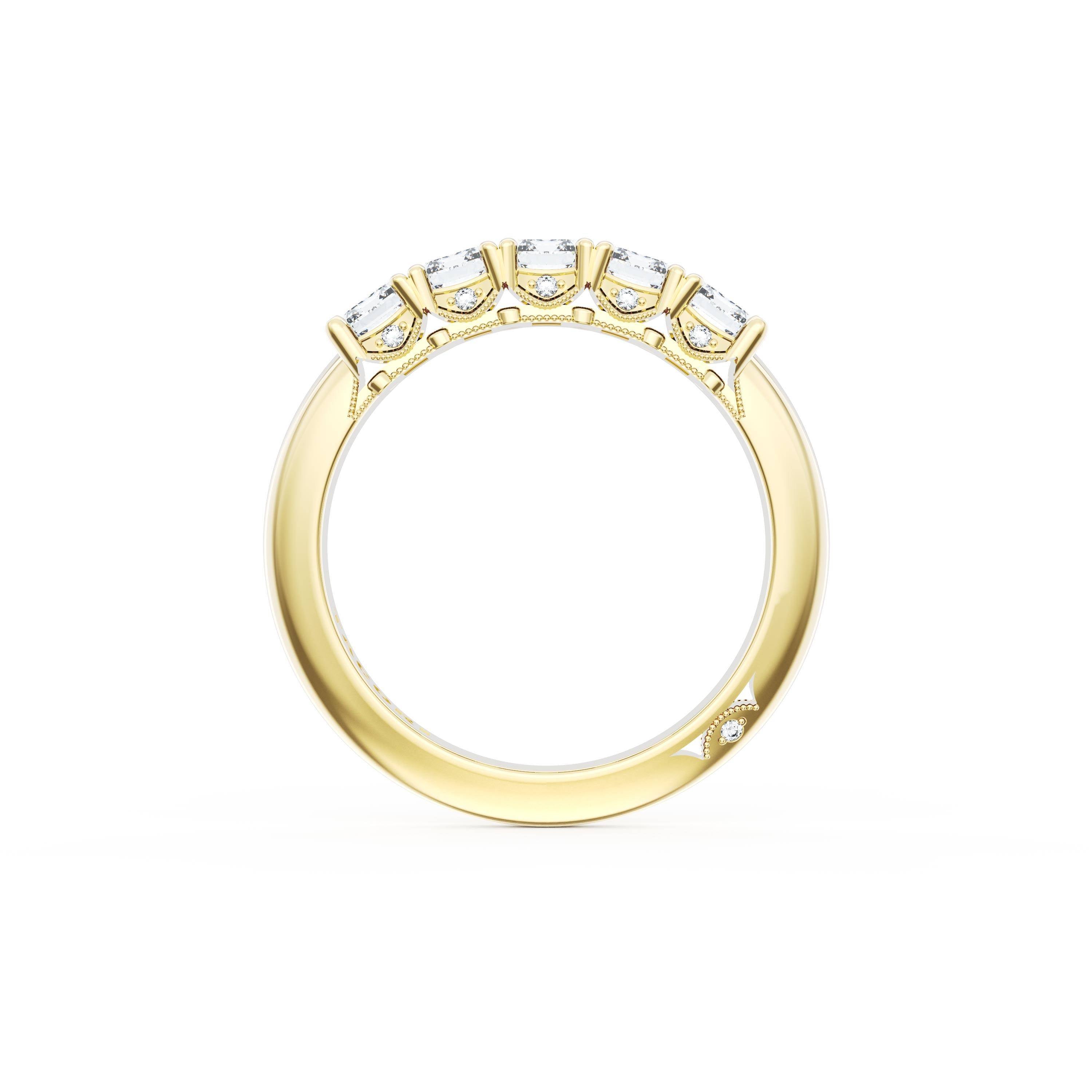 Emerald Cut Diamond Eternity Band in 18kt Yellow Gold