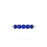 Round Cut Blue Sapphire Eternity Band in Platinum