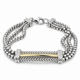 Sterling Silver Two Tone Box Bracelet