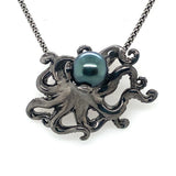 Steven Douglas Sterling Silver Octopus with Tahitian Pearl Slide/Pendant