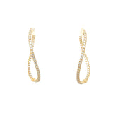 18K Wavy Shape Diamond Hoops