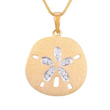 14K Yellow Gold 0.10 ctw Sand Dollar Diamond Pendant/Charm