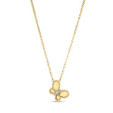 18K Yellow Gold 0.05 ctw Cable link,Butterfly, Diamond Necklace