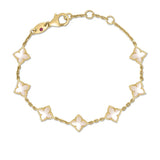 18K Yellow Gold Curb 3.50ctw Mother of Pearl Bracelet