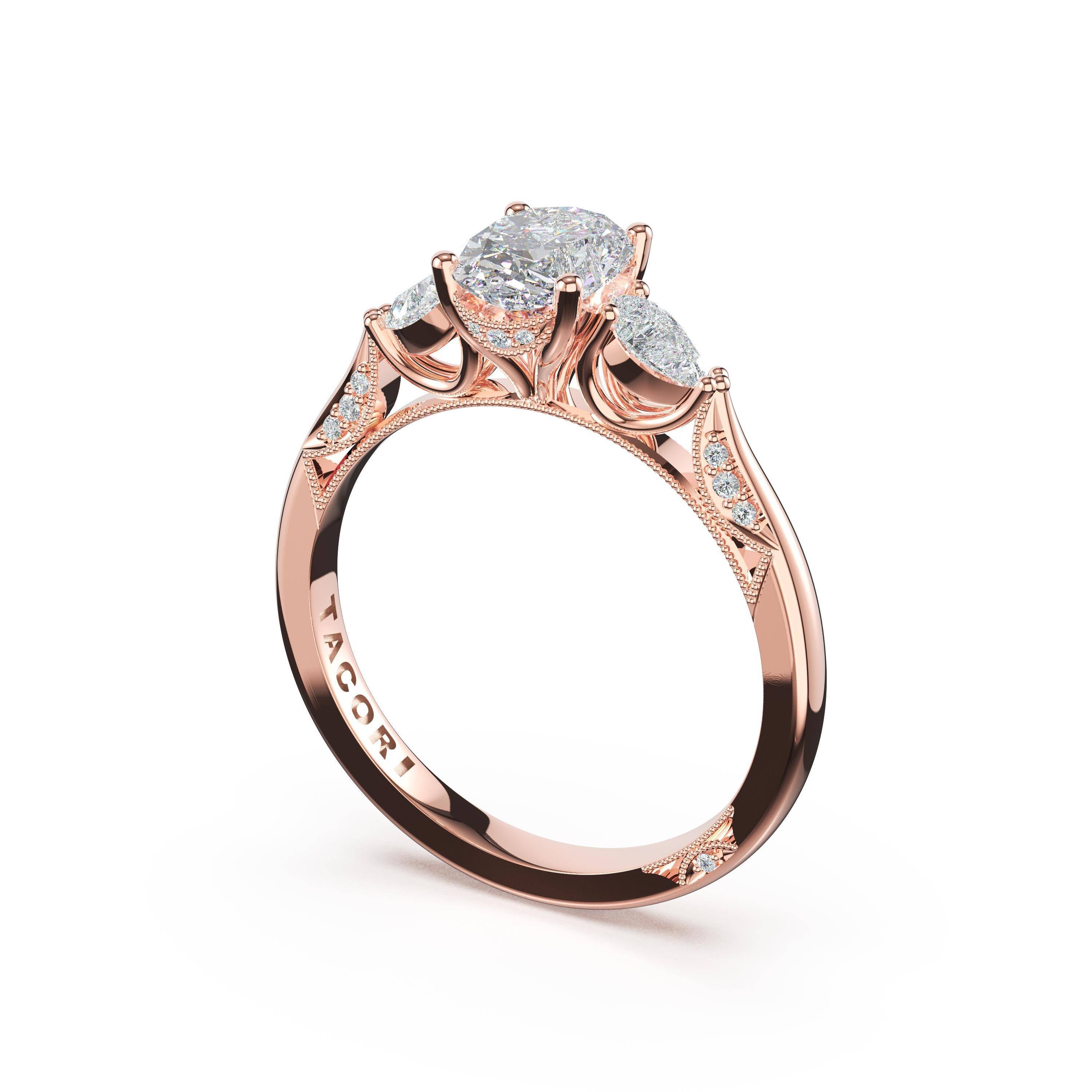 Oval 3-Stone Engagement Ring