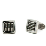 Square Black Cable Cuff Links
