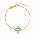18K Yellow Gold 0.08 ctw Flower Diamond Bracelet