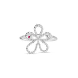 18K White Gold 0.20 ctw Nature Inspired Diamond Women's Ring