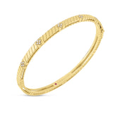 18K Yellow Gold 0.09 ctw Bangle Diamond Bracelet