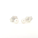 14K White Gold Akoya Stud Pearl Earrings