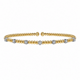 14K Two Tone 0.21 ctw Bangle Diamond Bracelet