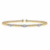 14K Two Tone 0.17 ctw Bangle Diamond Bracelet