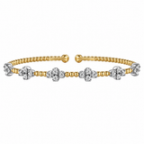 14K Two Tone 0.69 ctw Bangle Diamond Bracelet