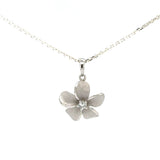Denny Wong White Sapphire & Silver Plumaria Pendant