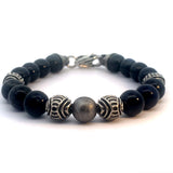 Sterling Silver Bead Dumortierite Bracelet