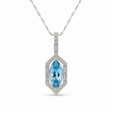 Platinum 1.38ctw Aquamarine Pendant/Charm