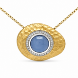 18K Two Tone 5.46ctw Sapphire Pendant/Charm