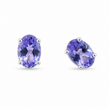 14K White Gold Stud 1.99ctw Tanzanite Earrings