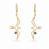 14K Yellow Gold Dangle Zircon Earrings