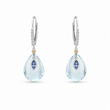 18K Two Tone Dangle 6.20ctw Topaz Earrings